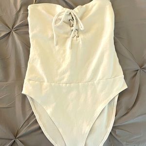 Forever 21 White Strapless Tube Top Bodysuit